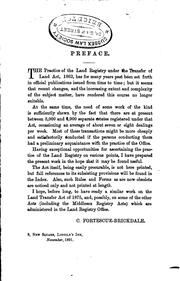 Cover of: practice of the Land Registry under the Transfer of land act, 1862 | Fortescue Brickdale, Charles Sir