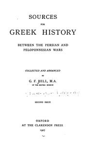 Cover of: Sources for Greek history between the Persian and Peloponnesian wars.