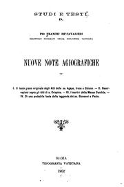 Note agiografiche by Pio Pietro Franchi de'Cavalieri