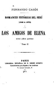 Cover of: Los amigos de Elena: diez años antes.