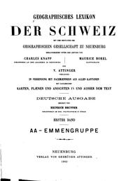 Cover of: Geographisches Lexikon der Schweiz.