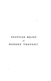 Cover of: Egyptian belief and modern thought. by James Bonwick
