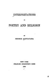 Cover of: Interpretations of poetry and religion. by George Santayana