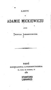 Cover of: Listy o Adamie Mickiewiczu.