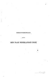 Cover of: Herinneringen eener reis naar Nederlandsch Indië in 1862.