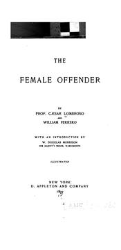 The female offender by Cesare Lombroso
