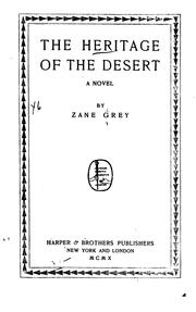 Cover of: The heritage of the desert. by Zane Grey
