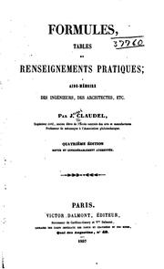 Formules, tables et renseignements pratiques by J. Claudel