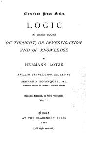 Cover of: Logic by Hermann Lotze