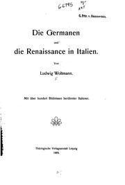 Cover of: Die Germanen und die Renaissance in Italien