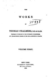 Cover of: The works of Thomas Chalmers. by Thomas Chalmers, Thomas Chalmers