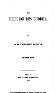 Cover of: Die Religion des Buddha. by Karl Friedrich Koeppen