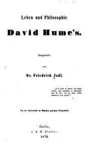 Cover of: Leben und philosophie David Hume's. by Friedrich Jodl