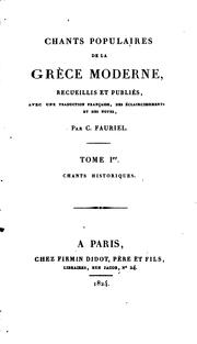 Cover of: Chants populaires de la Grèce moderne