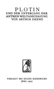 Cover of: Plotin und der untergang der antiken weltanschauung