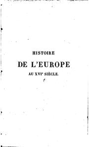 Cover of: Histoire de l'Europe au XVIe siècle