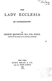 Cover of: The Lady Ecclesia: an autobiography