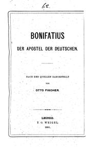 Cover of: Bonifatius by O. Fischer