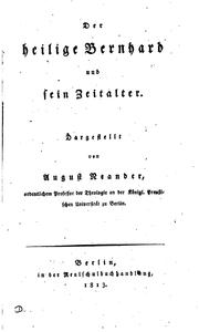 Cover of: Der heilige Bernhard und sein zeitalter. by August Neander
