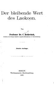 Cover of: Der bleibende wert des Laokoon.