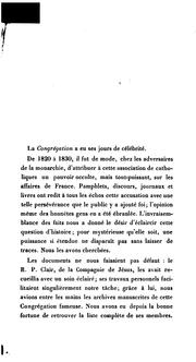 Cover of: La Congrégation (1801-1830)