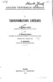 Cover of: Transformations linéaires