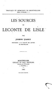 Cover of: Les sources de Leconte de Lisle by Joseph Vianey, Joseph Vianey