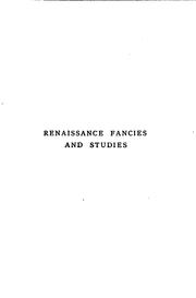 Cover of: Renaissance fancies and studies