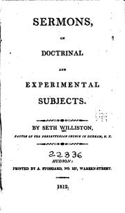 Cover of: Sermons, on doctrinal and experimental subjects.