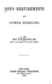 Cover of: Gods̓ requirements: and other sermons