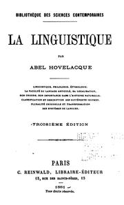 La linguistique by Abel Hovelacque
