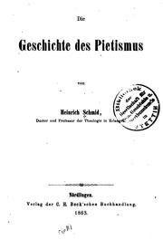 Cover of: Die Geschichte des Pietismus