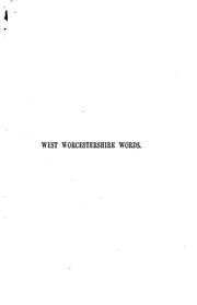 Cover of: glossary of west Worcestershire words | Edith L. Chamberlain