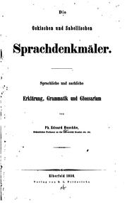 Die oskischen und sabellischen sprachdenkmäler by Philipp Eduard Huschke