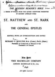 Cover of: St. Matthew and St. Mark and the General epistles