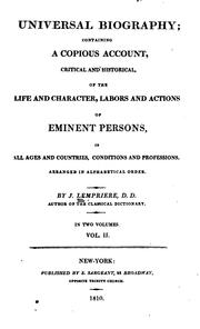 Cover of: Universal biography by John Lemprière