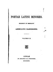 Cover of: Poetae latini minores. by Emil Baehrens