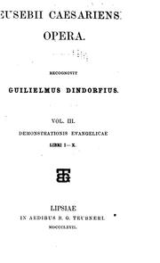 Cover of: Eusebii Caesariensis Opera.
