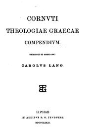 Cover of: Cornvti Theologiae graecae compendivm.