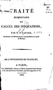 Traité élémentaire du calcul des inéquations by N. F. Canard