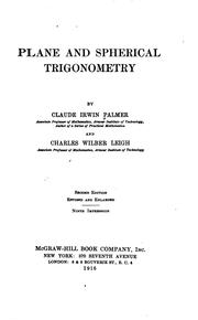 Cover of: Plane and spherical trigonometry by Claude Irwin Palmer