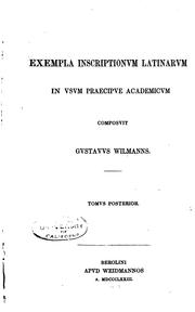 Cover of: Exempla inscriptionvm latinarvm in vsvm praecipve academicvm