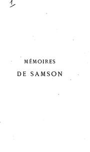 Cover of: Mémoires de Samson, de la Comédie-française.