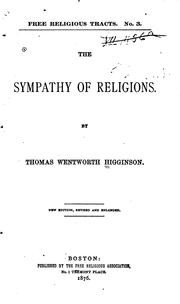 Cover of: The sympathy of religions.