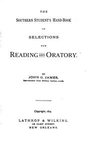 Cover of: Southern student's hand-book of selections for reading and oratory.