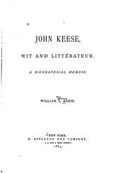 Cover of: John Keese, wit and littérateur. by William L. Keese