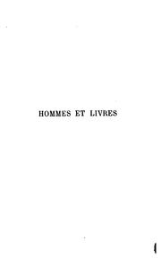 Cover of: Hommes et livres: études morales et littéraires