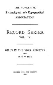 Cover of: Wills in the York registry from 1636 to 1652. by York (England)