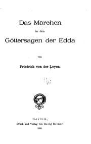 Cover of: Das Märchen in den Göttersagen der Edda