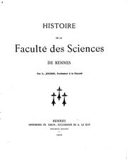 Cover of: Histoire de la Faculté des sciences de Rennes